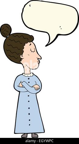 Caricature victorienne stricte avec l'enseignant speech bubble Illustration de Vecteur