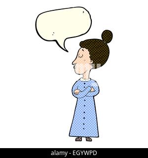 Caricature victorienne stricte avec l'enseignant speech bubble Illustration de Vecteur