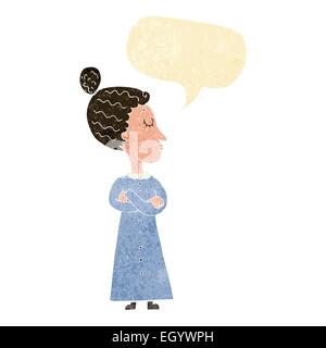 Caricature victorienne stricte avec l'enseignant speech bubble Illustration de Vecteur