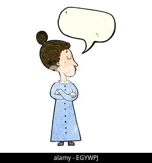 Caricature victorienne stricte avec l'enseignant speech bubble Illustration de Vecteur