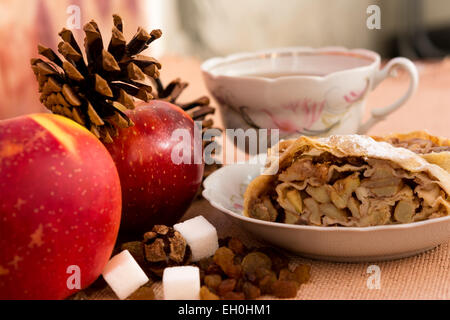Strudel aux pommes pie Banque D'Images