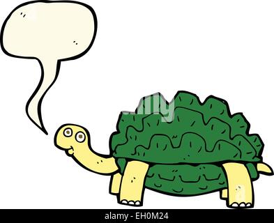 Tortue dessin animé avec bulle Illustration de Vecteur