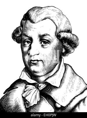 L'amélioration de l'image numérique de Johann Karl August Musaeus, 1735 - 1787, portrait, illustration historique, 1880 Banque D'Images
