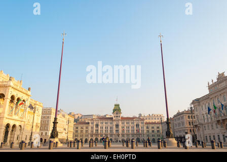 'La Piazza Unità d'Italia, la place principale de Trieste (nord-est de l'Italie) Banque D'Images