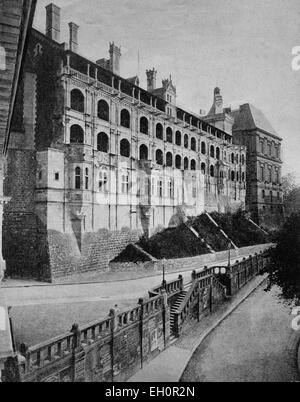 Autotype précoce de Château de Blois palace, Loir-et-Cher, France, photographie historique, 1884 Banque D'Images