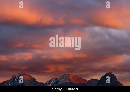 Sur la montagne de molas Lake at sunset, Colorado Banque D'Images