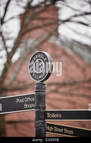 Stockport Manchester signer à Cheadle village Banque D'Images