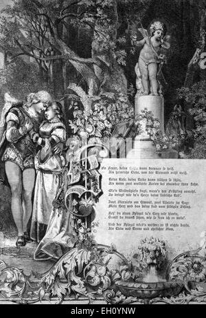 Amour Secret, illustration historique, vers 1886 Banque D'Images