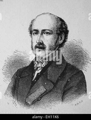 Charles Duc de Morny, 1811 - 1865, homme politique français, historique gravure sur bois, vers 1880 Banque D'Images