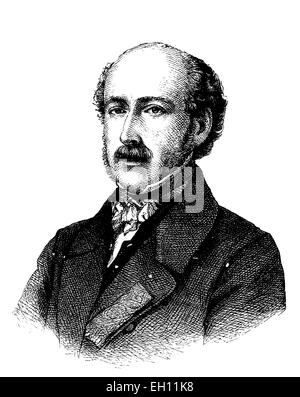 Charles Duc de Morny, 1811 - 1865, homme politique français, historique gravure sur bois, vers 1880 Banque D'Images