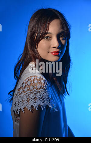 Teenage model studio shoot, London, Greater London, Angleterre, Royaume-Uni Banque D'Images