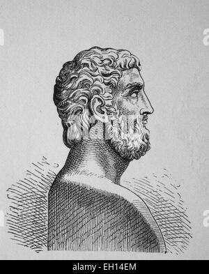 Alcibiade, 451 BC - 404 BC, homme d'État athénien et général, gravure sur bois, vers 1880 historique Banque D'Images