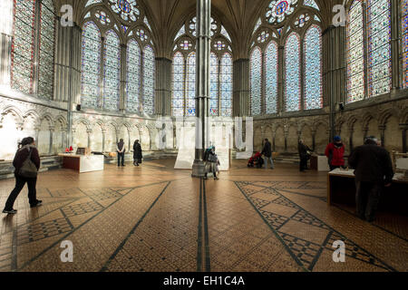 Chapter House La cathédrale de Salisbury Wiltshire GO UK Banque D'Images