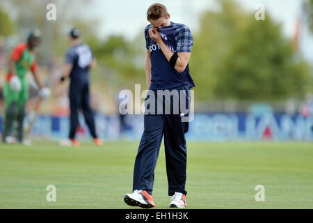 Nelson, Nouvelle-Zélande. 5Th Mar, 2015. Josh Davey d'Écosse au cours de l'ICC Cricket World Cup Match entre le Bangladesh et l'Écosse à Saxton Oval le 5 mars 2015 à Nelson, en Nouvelle-Zélande. Photo : afp/Alamy Live News Banque D'Images