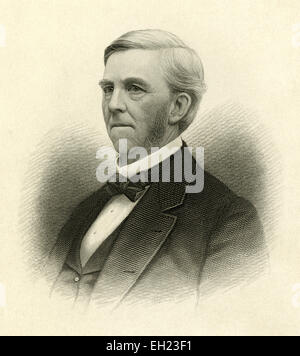 C Antique1885 gravure sur acier, Oliver Wendell Holmes. Oliver Wendell Holmes, M. (Août 29, 1809 - 7 octobre 1894) était un médecin américain, poète, professeur, conférencier et auteur, basé à Boston. Membre de l'Fireside Poets, acclamé par ses pairs comme l'un des meilleurs écrivains de la journée. Banque D'Images