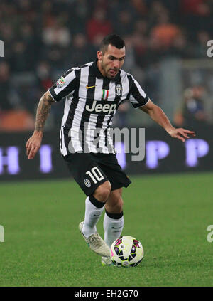 Rome, Italie. 2e Mar, 2015. Carlos Tevez lors de la Serie A italienne match de football entre l'AS Roma et la Juventus FC au Stade Olympique. © Ciro De Luca/ZUMAPRESS.com/Alamy Live News Banque D'Images