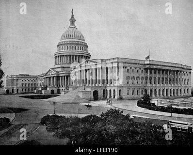 L'un des premiers en demi-teintes, le United States Capitol à Washington, USA, 1880