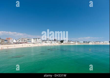 France, Morbihan, Quiberon, la plage principale Banque D'Images