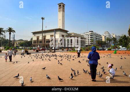 Maroc, Casablanca, le Gran Casablanca Wilaya (ancien hôtel de ville) sur la place Mohammed V, construite entre 1928 et 1936 par l'architecte Marius Boyer Banque D'Images