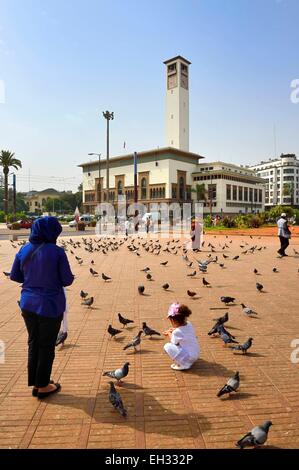 Maroc, Casablanca, le Gran Casablanca Wilaya (ancien hôtel de ville) sur la place Mohammed V, construite entre 1928 et 1936 par l'architecte Marius Boyer Banque D'Images