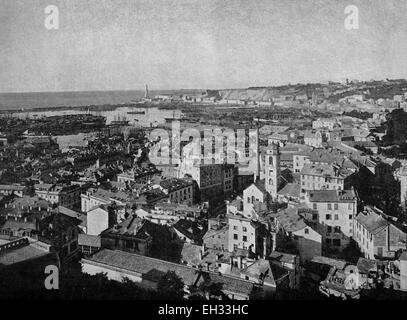 Début de Gênes d'Autotype, Ligurie, Italie, photo historique, 1884 Banque D'Images