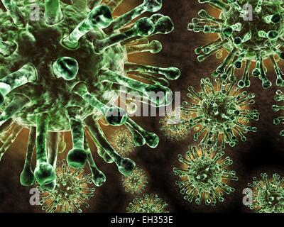 3D illustration de virus Banque D'Images