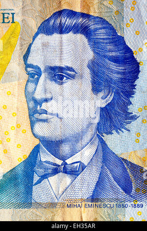 Mihai Eminescu de 1000 lei billet, Roumanie, 1998 Banque D'Images
