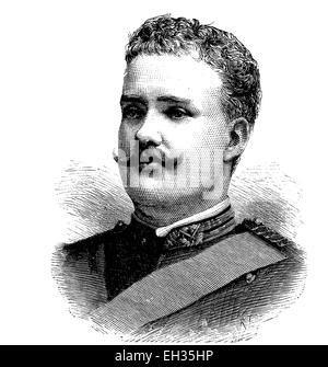 Charles, Prince héritier de Portugal, Charles I, 1863-1908, avant-dernier roi du Portugal et l'Algarve, gravure sur bois, gravure historique, 1880 Banque D'Images