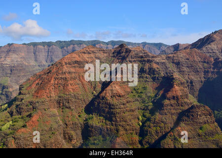 Vue aérienne de Waimea Canyon, Kauai, Hawaii, USA Banque D'Images