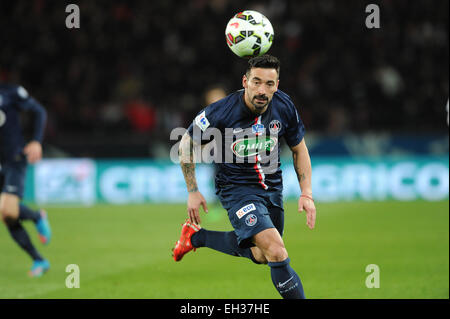 Paris, France. 08Th Mar, 2015. Coupe de France de football. Paris St Germain contre Monaco. Ezequiel Lavezzi (PSG) © Plus Sport Action/Alamy Live News Banque D'Images