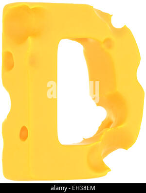 Cheeze font d lettre isolée sur fond blanc Banque D'Images