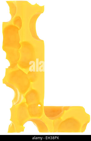 Cheeze font l isolé sur fond blanc lettre Banque D'Images
