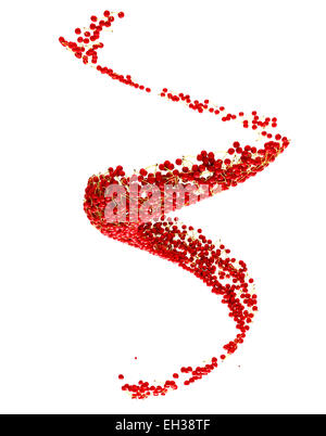Récolte de fruits : cerise rouge flow isolé sur fond blanc Banque D'Images