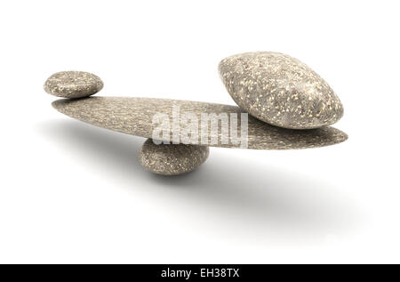 L'harmonie et l'équilibre : la stabilité de galets avec de grandes échelles et de petites pierres Banque D'Images