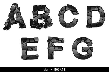 Un casse-G font lettres isolated on white Banque D'Images