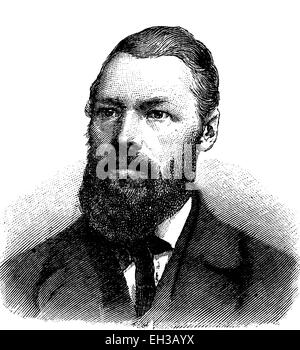 Johannes Scherr, 1817-1886, un historien de l'art et écrivain allemand, gravure historique, vers 1869 Banque D'Images