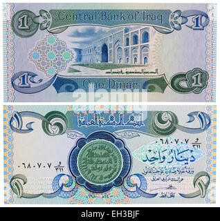 Billet de 1 dinar, l'Iraq, 1984 Banque D'Images