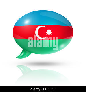 Drapeau de l'Azerbaïdjan en trois dimensions dans une bulle isolated on white with clipping path Banque D'Images