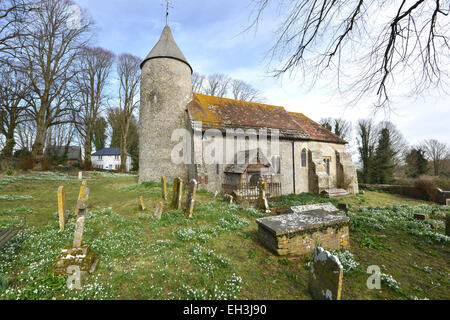 Tour Ronde de Southease Église, East Sussex Banque D'Images