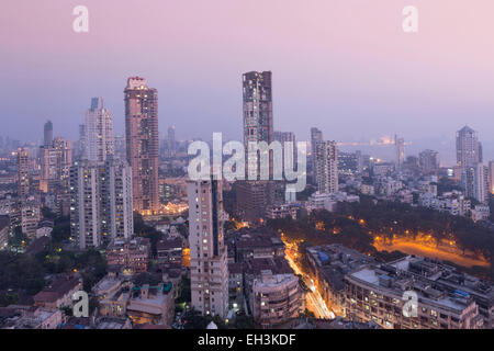 Mumbai skyline de Malabar Hill, Mumbai, Maharashtra, Inde, Asie Banque D'Images