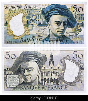 Billet de 50 francs suisses, Maurice Quentin de la Tour, France, 1978 Banque D'Images