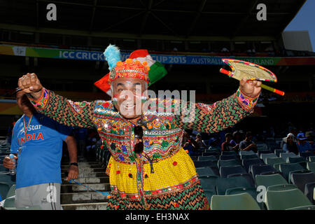 Perth, Australie. 08Th Mar, 2015. ICC Cricket World Cup. L'Inde par rapport aux Antilles. Un Indien pour supporter ses équipes bonne chance. Credit : Action Plus Sport/Alamy Live News Banque D'Images