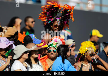 Perth, Australie. 08Th Mar, 2015. ICC Cricket World Cup. L'Inde par rapport aux Antilles. Les Indiens de l'Ouest prend en charge mettre un peu de couleur pour le jeu. Credit : Action Plus Sport/Alamy Live News Banque D'Images