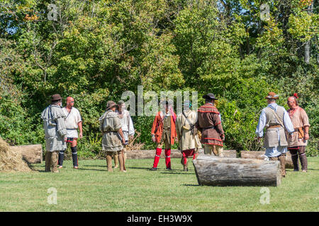 La reconstitution de 1778 Siège de Fort Boonesborough Kentucky. Banque D'Images