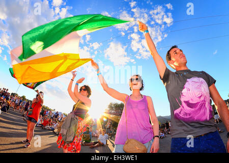 BENICASSIM, ESPAGNE - 20 juillet : foule lors d'un concert au Festival de Musique le 20 juillet 2014 à Benicassim, Espagne. Banque D'Images