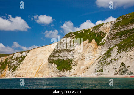 Un énorme glissement de terrain dans les falaises de craie près de Durdle Door sur la côte jurassique, Dorset, England, UK Banque D'Images