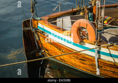 Détail de l'yacht, port de Bergen, Norvège Banque D'Images