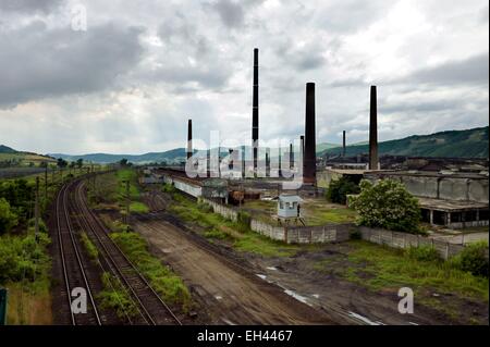 La Roumanie, la Transylvanie, Copsa Mica, la ville est connue comme l'une des plus polluées d'Europe jusqu'aux années 1990 en raison des émissions de deux usines fermés aujourd'hui Banque D'Images