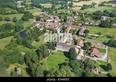 France, Haute Vienne, Mortemart, étiqueté Les Plus Beaux Villages de France (Les Plus Beaux Villages de France), le village (vue aérienne) Banque D'Images