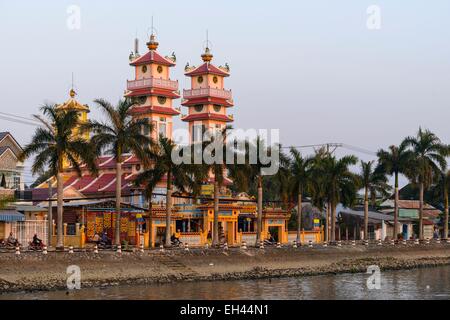 Vietnam, province de Dong Thap, delta du Mékong, SADEC, Temple Cao Dai Banque D'Images